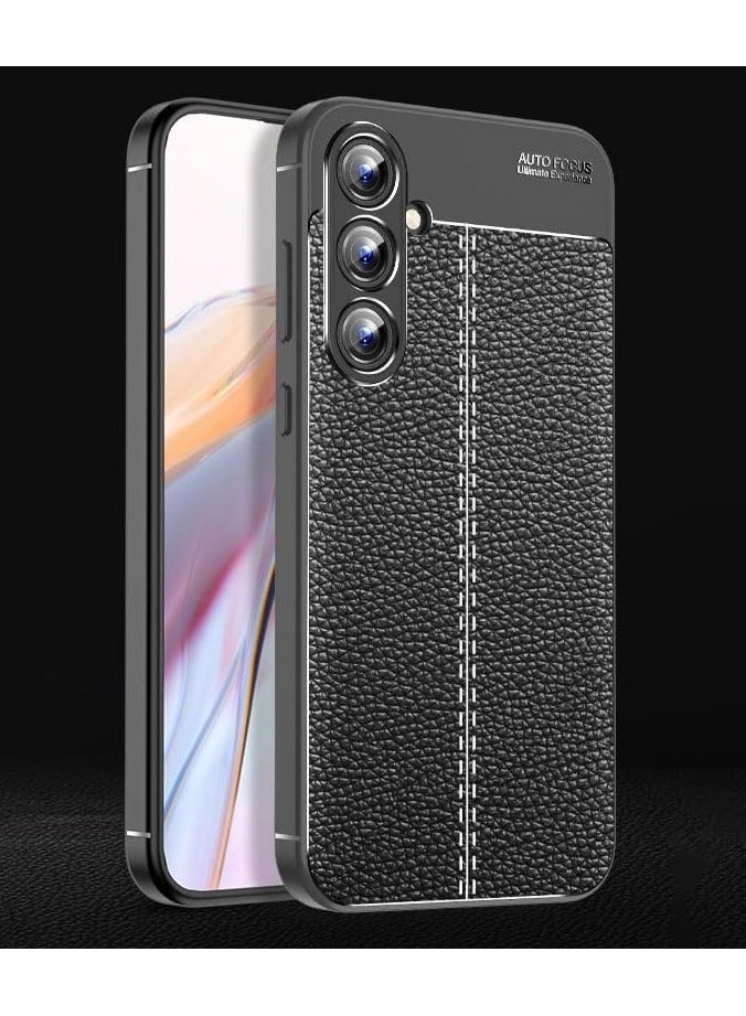 أوتو فوكس جراب حمايه سيليكون تصميم2 مقاوم للصدمات حمايه للكاميرا متوافق مع Samsung Galaxy A35 (اسود) - Image 1