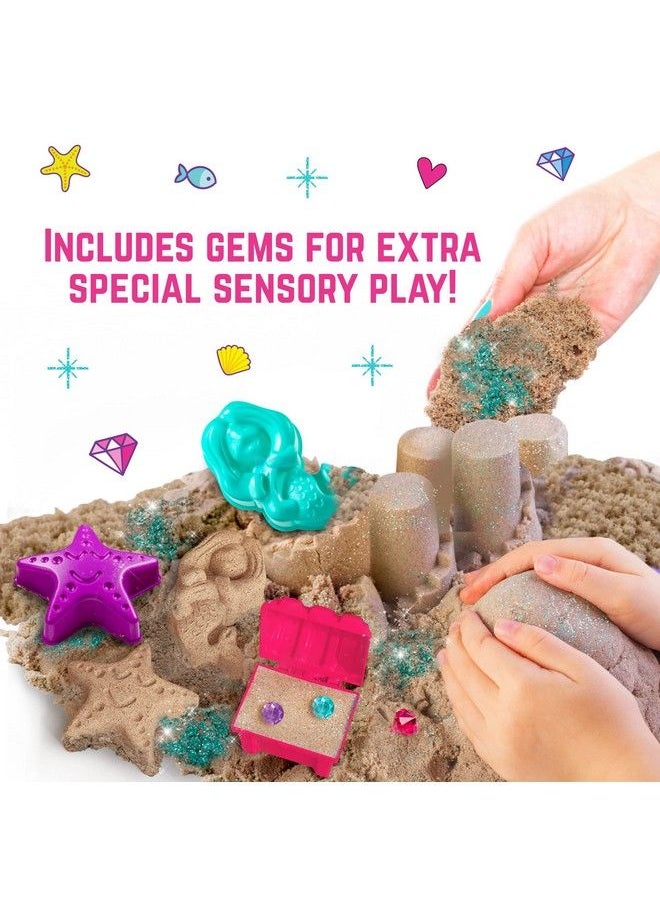 GirlZone - Mermaid Treasures Play Sand Kit 2Lbs Of Magic Sand For Kids Kit With Gems Carry Case And More Kids Toys For Playdates And Great Gift Idea - Image 1