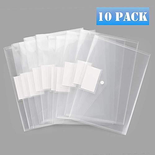 GreatDio® A4 Document File Clear Bag, Transparent Envelope Holder Storage Case, Organizer, Clear Plastic Container for Papers, Stationery -10 Pack - Image 2