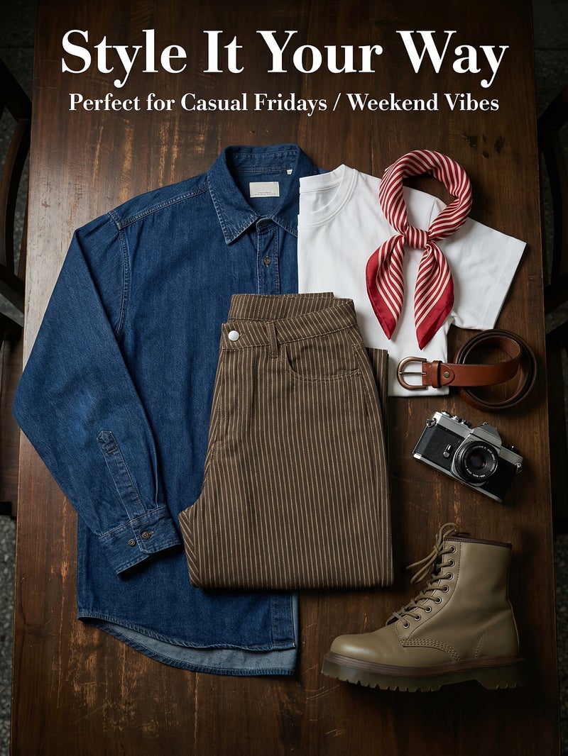 Of Men's Smart Casual Brown Loose Wide Leg Denim Pants Western Cowboy Office Daily Commutes Men Vintage Korean Ins Style Baggy Comfortable Jeans Festival Gift All Season Unisex - Image 4