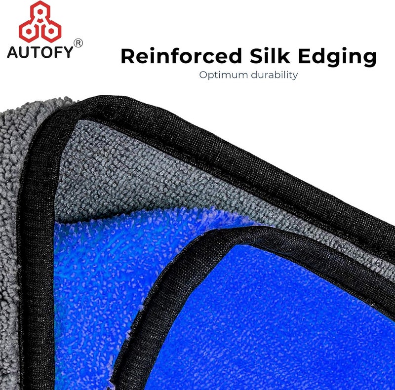 Autofy Multipurpose Microfiber Cleaning Towel Cloth 800 GSM [**Pack of 5**] Highly Absorbent Dust Towels for All Vehicles Bikes Cars Glass Kitchens (40cm x 30cm Multicolour) - Image 4