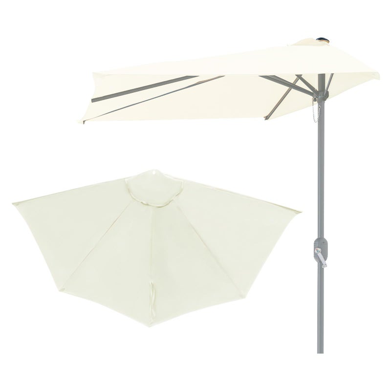 GLDDFDG غطاء بديل لمظلة الفناء GLDDFDG 9 قدم 5 أضلاع مظلة نصفية خارجية غطاء بديل لمظلة السوق طاولة حديقة مظلة غطاء علوي للحديقة deck pool beach فقط غطاء أبيض
