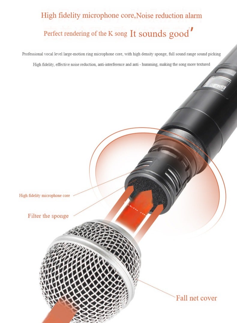 2 Pack Wireless Microphone, 8 hours of battery life，Universal Handheld Karaoke Mic Speaker, Outdoor Indoor Cordless Microphone System with USB Receiver for Singing,Karaoke,Speech,Wedding - Image 5