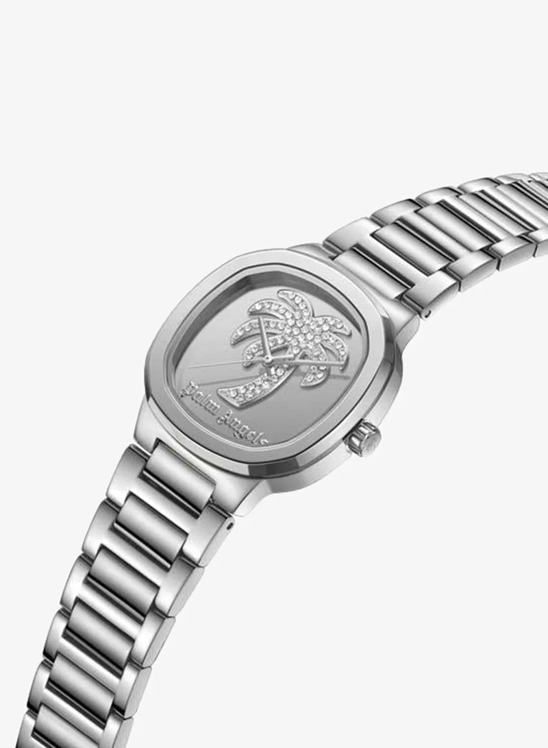 Palm Angels Orela Silver Dial Stainless Steel Bracelet Analog Watch for Women, 32mm