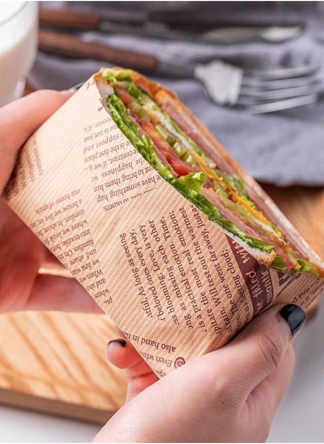 HAWAWA 100Pcs Parchment Paper Wax Paper Sheets for Food, Sandwich Wrapping Paper, Basket Liners Food Picnic Paper Sheets Greaseproof Wrapping Sheets, 25x25cm  - Image 3