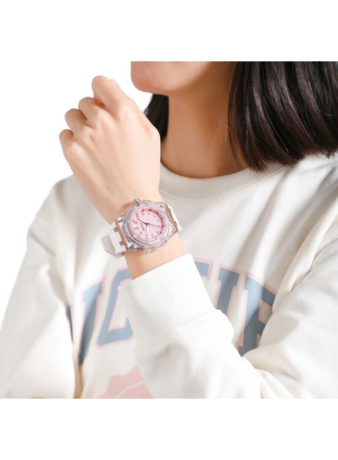 Dickies Women'S Fashion Transparent Watch With Waterproof Quartz Watch Case Gift For Girls Birthday Gift Cl-628 White - Image 1
