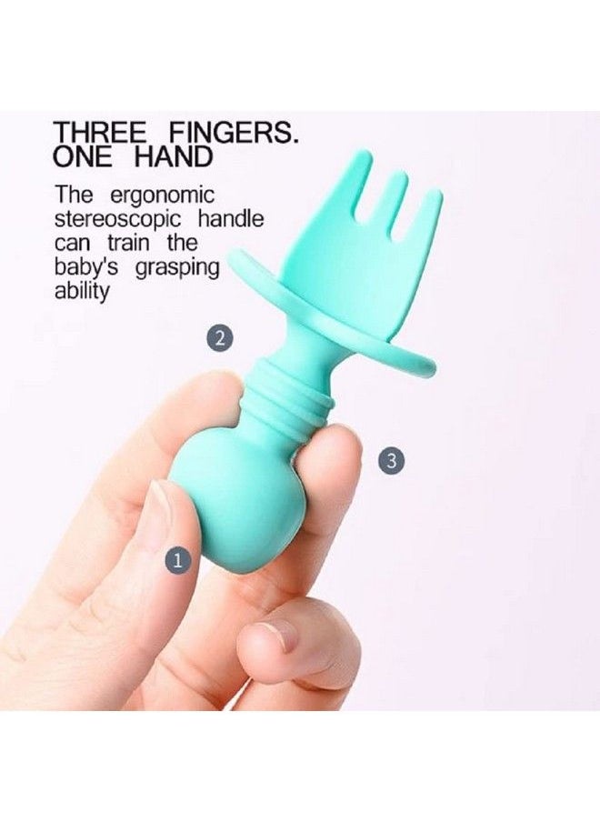 BabyGo Best First Stage Baby Infant Spoons Bpa Free Soft Silicone Baby Spoons Antichoke Training Spoon For Infant 6 To 18 Months Old(2 Pack)  - Image 4
