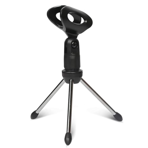 CLAPONE Mini Mic Stand Boom Arm Microphone Adjustable Suspension Boom Scissor Arm for Podcasting Gaming Recording Tripod Microphone (Black, Mini Mic Stand) - Image 1