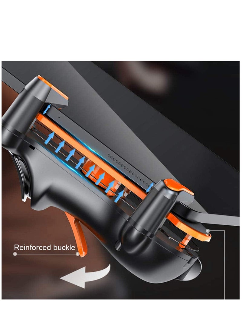 Generic - PUBG Controller for ipad, Six Way Shooting, Maximum Electric 24 Consecutive Strikes, 6/12/18/24 Taps, iPad/Tablet, Gaming Pad, High Sensitivity, High Precision, Shooting Buttons (Orange) - Image 1