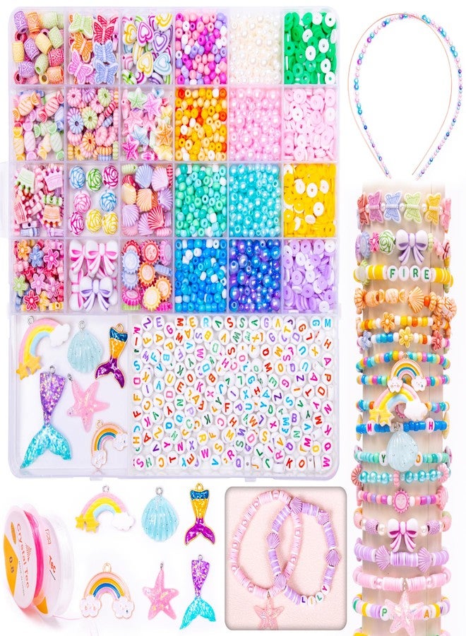 MiuCo Bracelet Making Kit for Kids Girls - Cute Beads for Jewelry Making Kit with Charms - Arts and Crafts for Make Necklaces - Birthday Gifts for Girls Ages 5 6 7 8 9 10 (Kids' Jewelry Making Kits) - Image 1