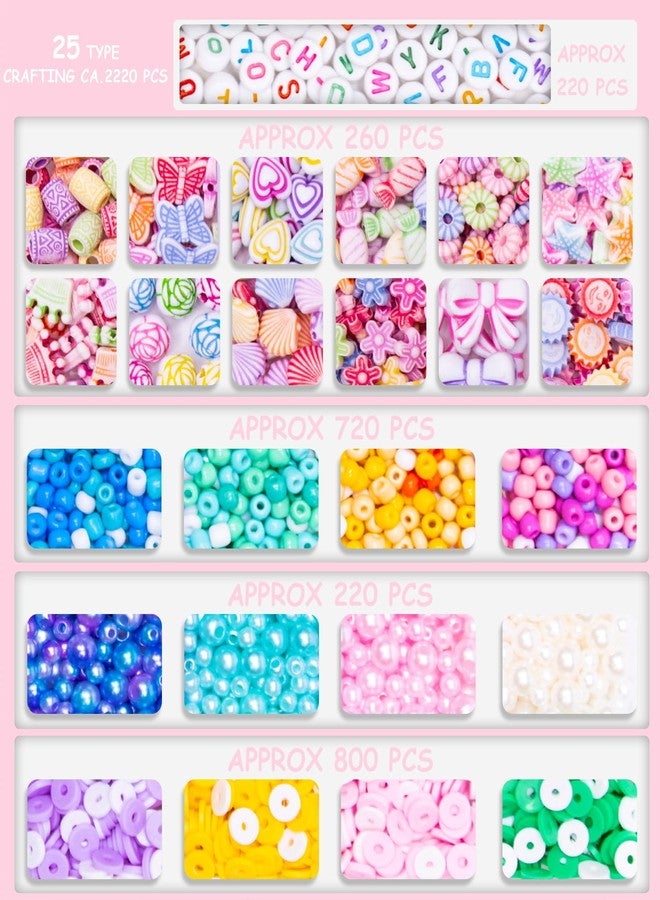 MiuCo Bracelet Making Kit for Kids Girls - Cute Beads for Jewelry Making Kit with Charms - Arts and Crafts for Make Necklaces - Birthday Gifts for Girls Ages 5 6 7 8 9 10 (Kids' Jewelry Making Kits) - Image 3