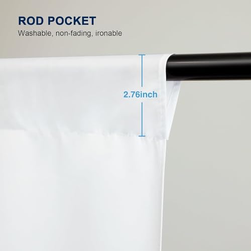 Aimosen 10 X 12 FT Large White Backdrop Background for Photography, Pure White Screen for Zoom Meeting, Polyester Cloth Fabric Curtain, Chromakey Video Photoshoot Studio YouTube Conference Streaming - Image 3