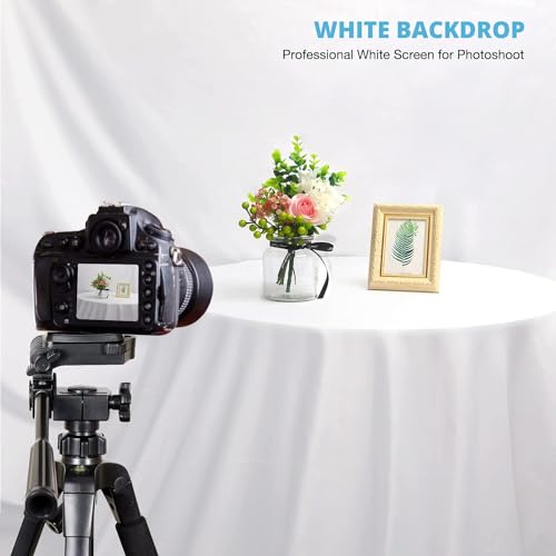 Aimosen 10 X 12 FT Large White Backdrop Background for Photography, Pure White Screen for Zoom Meeting, Polyester Cloth Fabric Curtain, Chromakey Video Photoshoot Studio YouTube Conference Streaming - Image 5