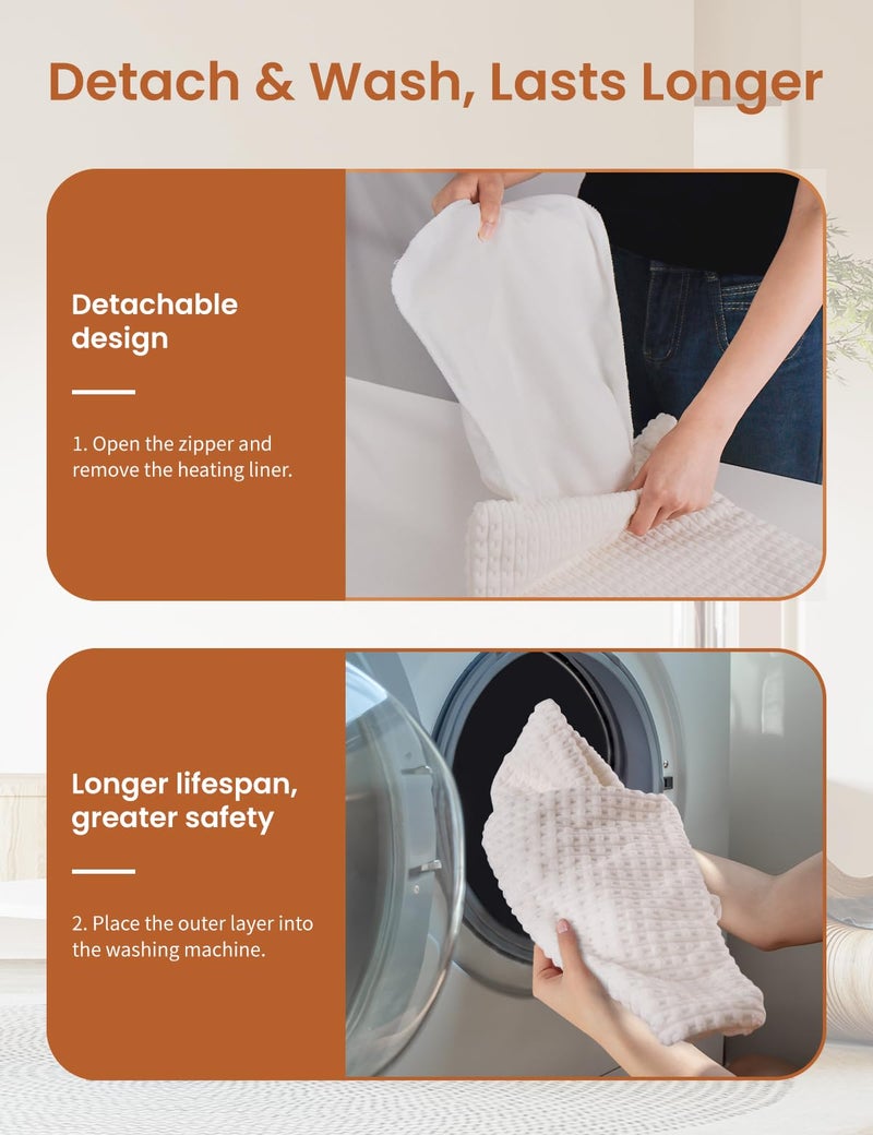 Kdti Heating Pad with Removable Cover for Back, Neck, Abdomen, Knees, and Legs to Relieve Muscle Soreness, Machine Washable, Moist Heat or Dry Heat with auto-shutoff, Ideal Birthday Gift. - Image 3