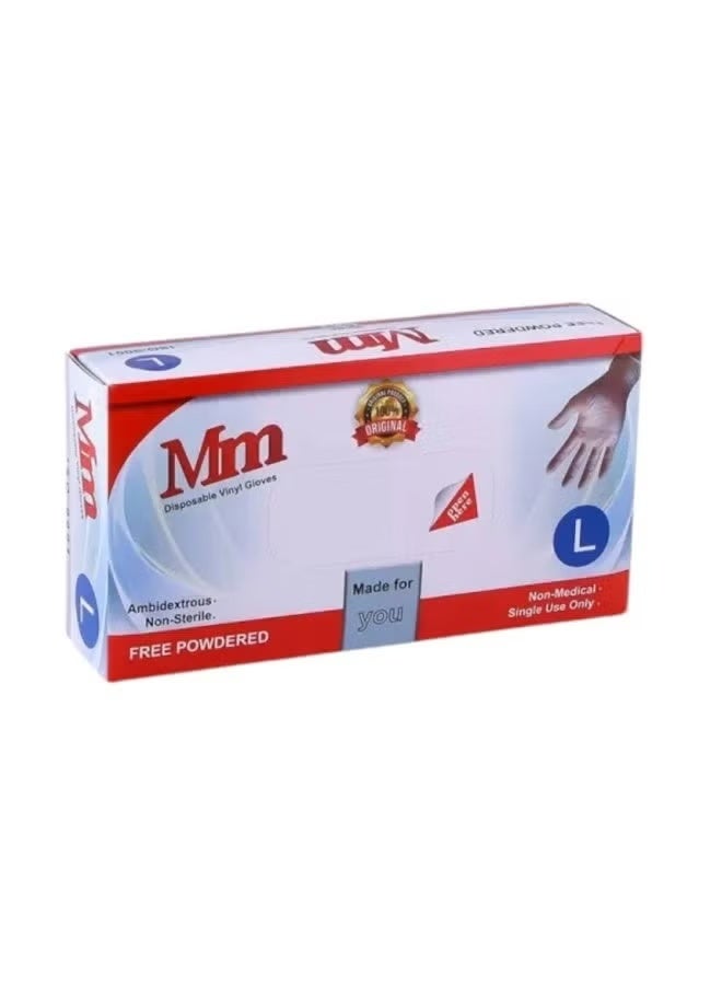 MM 70 clear, powder-free vinyl plastic gloves - Image 2