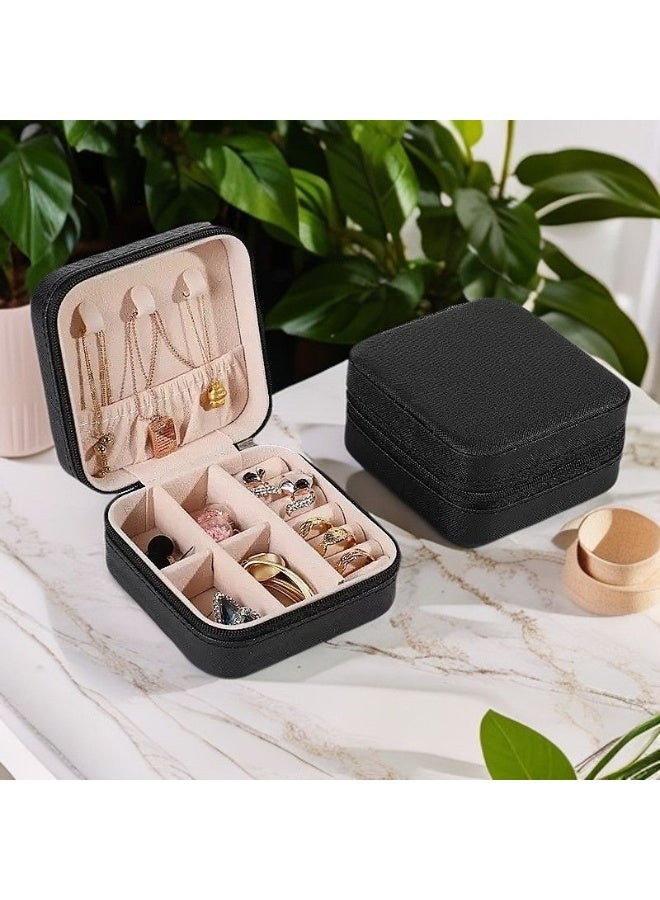 Travel Jewelry Box Organizer | Portable PU Leather Case with Compartments for Rings, Earrings & Necklaces - Image 1