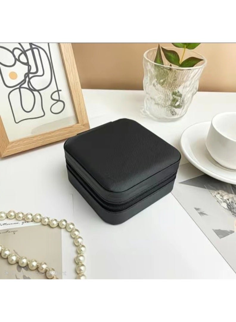 Travel Jewelry Box Organizer | Portable PU Leather Case with Compartments for Rings, Earrings & Necklaces - Image 2