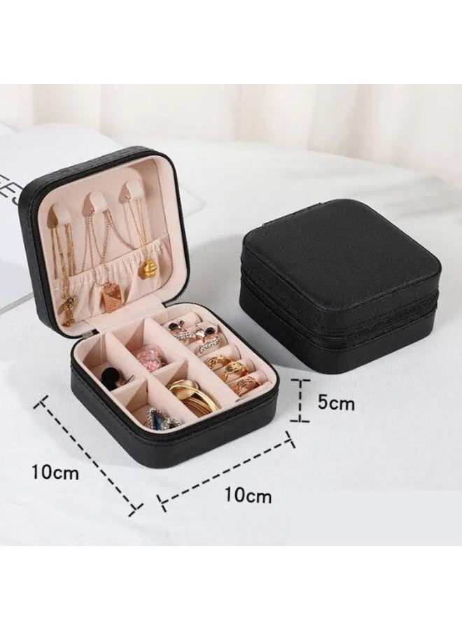 Travel Jewelry Box Organizer | Portable PU Leather Case with Compartments for Rings, Earrings & Necklaces - Image 5