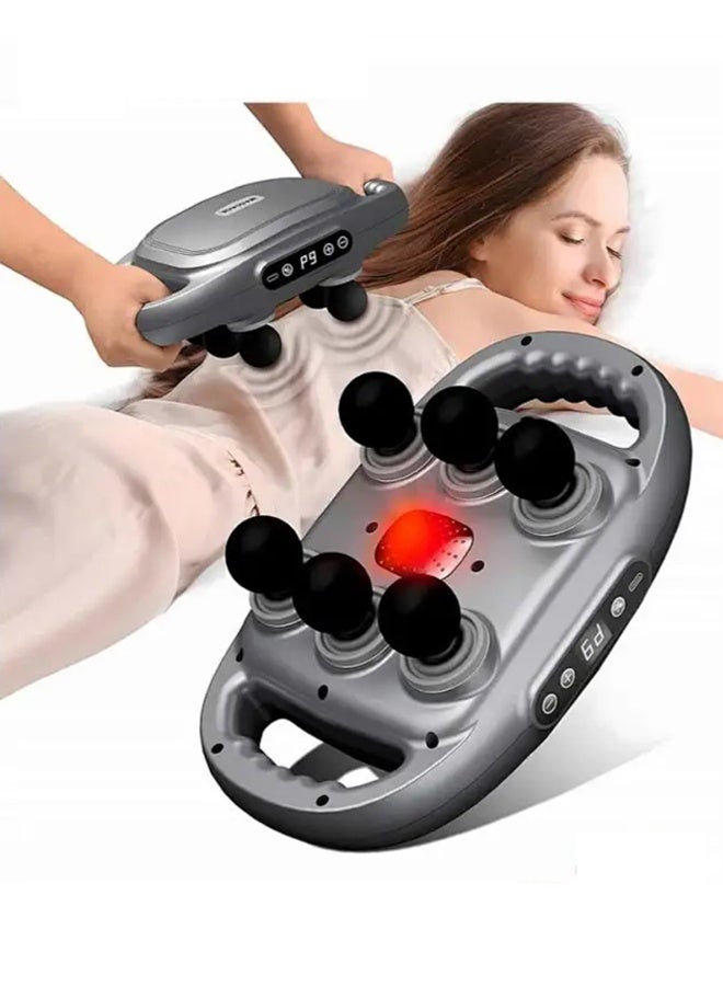 مسدس تدليك العضلات بمسدس اللفافة عالي التردد لتدليك الخصر الخلفي بستة رؤوس وكتف الجسم مسدس تدليك اللفافة الاحترافي - Image 3