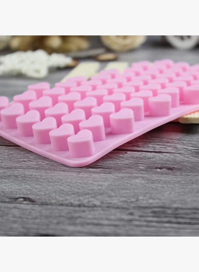 55 Hole Heart Shape Ice Mould Pink - Image 4