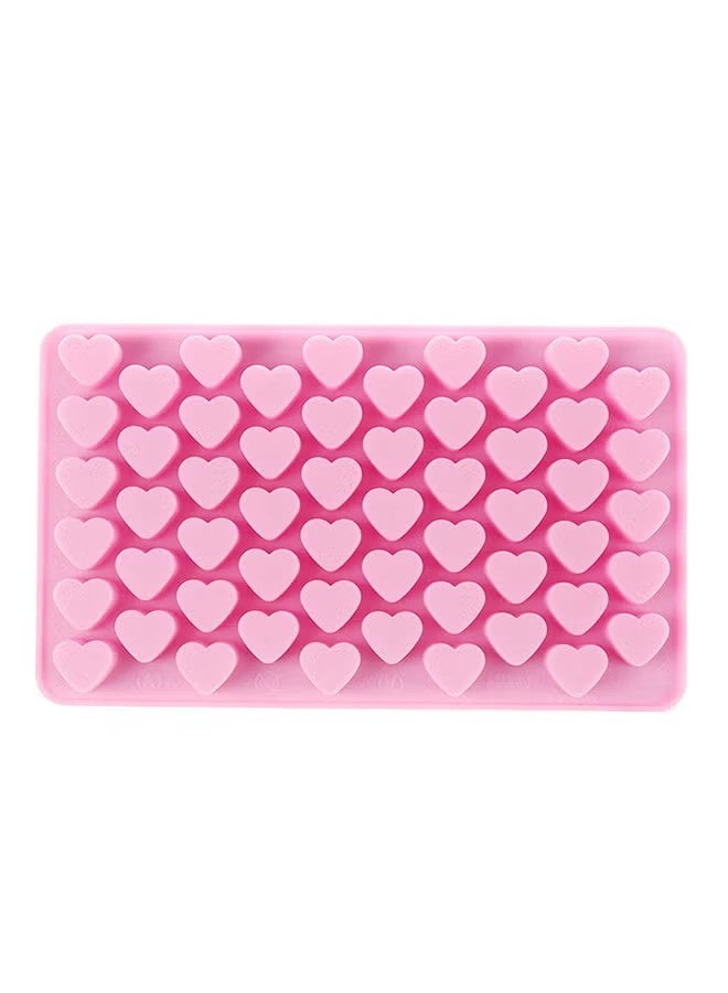 55 Hole Heart Shape Ice Mould Pink - Image 1