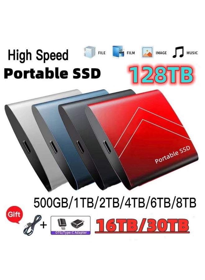 Expansion Upgrade SSD Mobile SSD 500GB-16TB High-speed Transmission Direct Sales-Capacity:30TB-Interface:Blue - Image 1