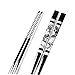 EORTA EORTA 4 Pairs Stainless Steel Chopsticks Chinese Style Square Chopsticks Reusable Metal Anti-skid Chopsticks with Laser  - Image 2