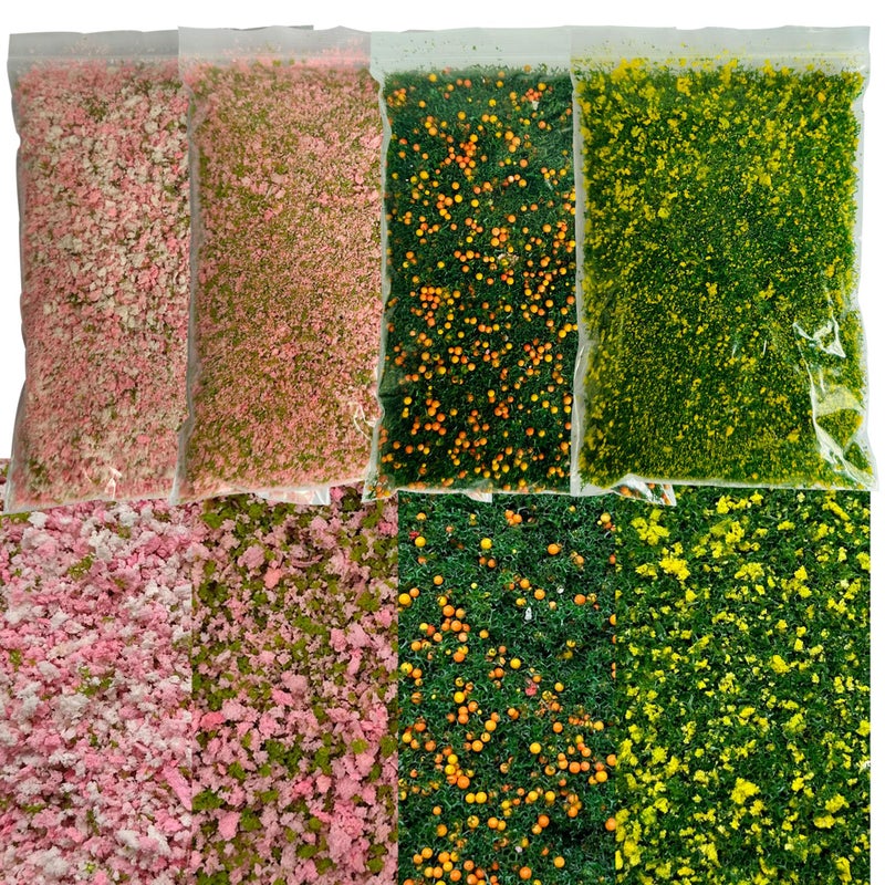 Cayway 4 Color Colorful Tree Powder Model Tree Tufted for DIY Miniature Lowland Model Shrub Bushy Tuft Architecture Building Model Railway Fairy Garden Diorama Scenery - Image 1