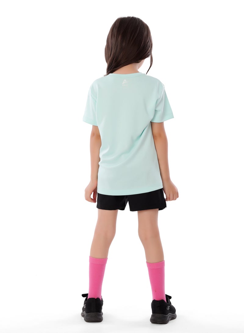 أنچا تي شيرت كرة السلة للبنات باللون الأزرق الفاتح - تصميم مريح بأكمام قصيرة - Image 3