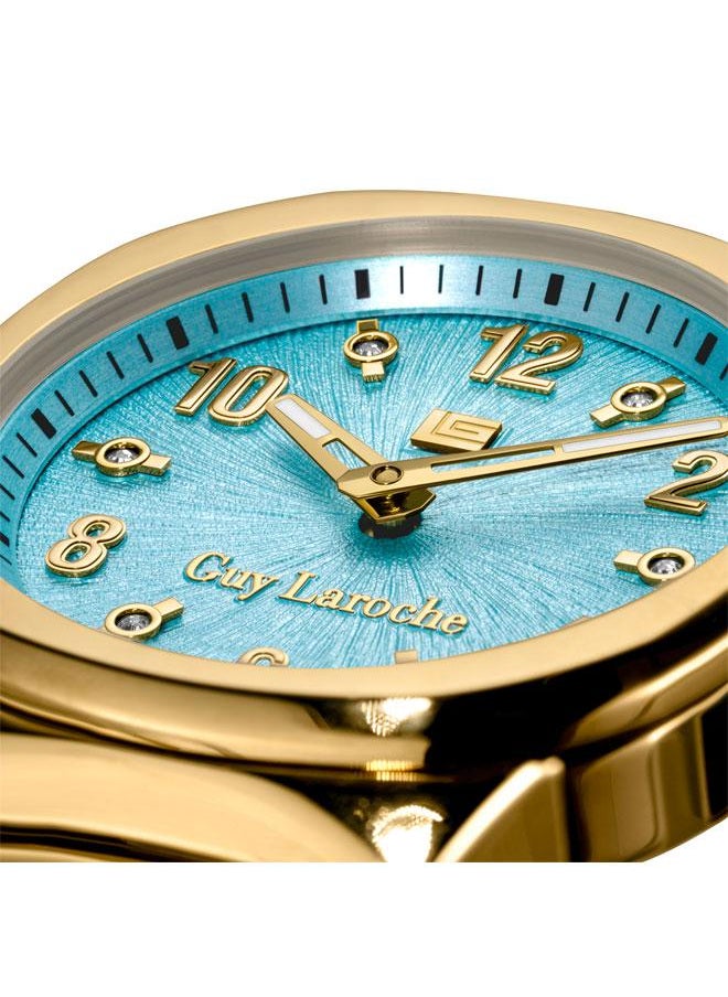 Guy Laroche Charlie 33mm Women's Swiss Watch with Gamma Blue Dial & Gold Plated Stainless Steel Bracelet  - Image 3