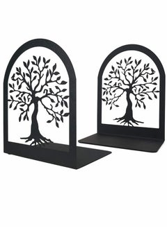 KASTWAVE Bookends, Heavy Duty Metal Bookends, Black Book Support, for Shelves, Anti Scratch, Non-Skid School Library Book Organizer, for Student Gift,1 Pair  - Image 1