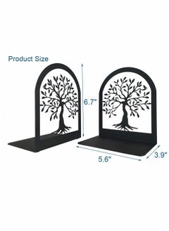 KASTWAVE Bookends, Heavy Duty Metal Bookends, Black Book Support, for Shelves, Anti Scratch, Non-Skid School Library Book Organizer, for Student Gift,1 Pair  - Image 4
