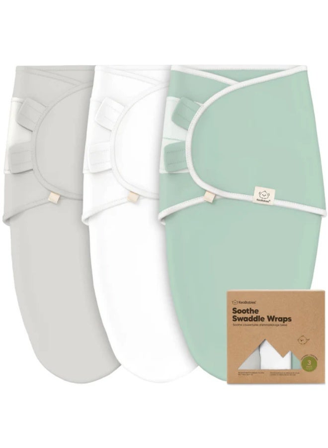 KeaBabies Soothe Swaddle Wrap 3 Pack, Muslin Baby Blanket, Sage - Image 1