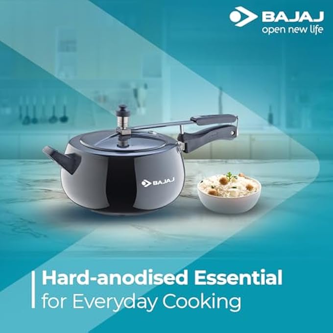 بجاج ماجيستي بي سي إكس 65 إتش دي، طنجرة ضغط يدوية من الألومنيوم سعة 5 لتر مع قاعدة حثية، لون أسود، معتمدة من ISI - Image 4