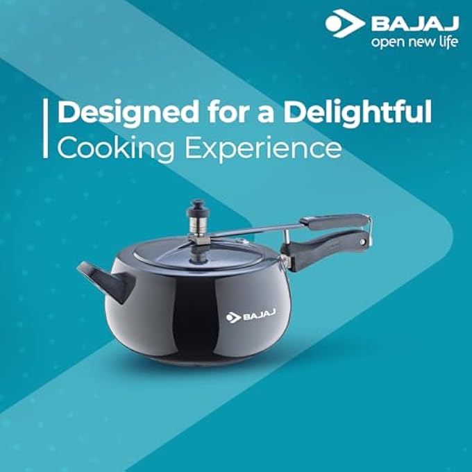 بجاج ماجيستي بي سي إكس 65 إتش دي، طنجرة ضغط يدوية من الألومنيوم سعة 5 لتر مع قاعدة حثية، لون أسود، معتمدة من ISI - Image 2