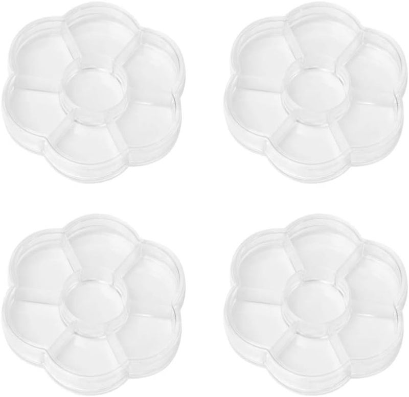 كلاراكو صندوق مجوهرات نسائي من كلاركو، 4 قطع، 8 شبكات، علبة مجوهرات دائرية الشكل، منظم بلاستيكي شفاف، صندوق تخزين مجوهرات، حاوية للأقراط والخواتم والحبوب، صندوق مجوهرات للبنات - Image 1