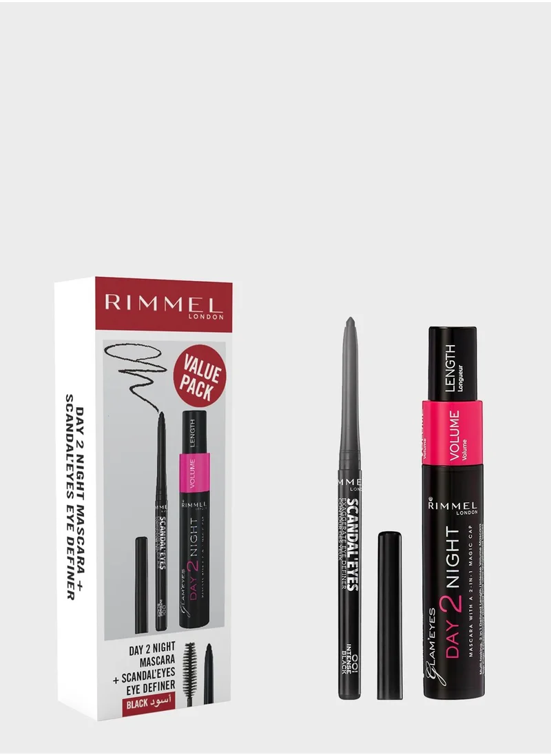 RIMMEL LONDON Rimmel Scandal Eyes Day 2 Night Mascara with Eye Definer