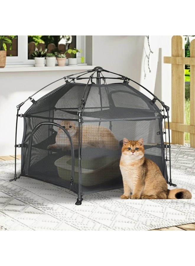 EighteenTek Catio Outdoor Cat Enclosure 3-Tier Pop up Cat Tent Playpen | Portable Kitten Catio Tower | Pet Playpen Indoor/Outdoor Cats Enclosed | Play Tents for Patio Balcony Courtyard Camping - Image 1