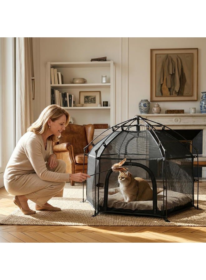 EighteenTek Catio Outdoor Cat Enclosure 3-Tier Pop up Cat Tent Playpen | Portable Kitten Catio Tower | Pet Playpen Indoor/Outdoor Cats Enclosed | Play Tents for Patio Balcony Courtyard Camping - Image 5