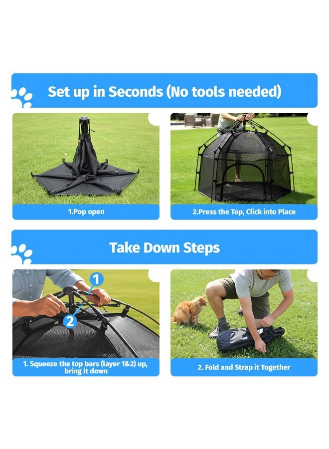 EighteenTek Catio Outdoor Cat Enclosure 3-Tier Pop up Cat Tent Playpen | Portable Kitten Catio Tower | Pet Playpen Indoor/Outdoor Cats Enclosed | Play Tents for Patio Balcony Courtyard Camping - Image 2