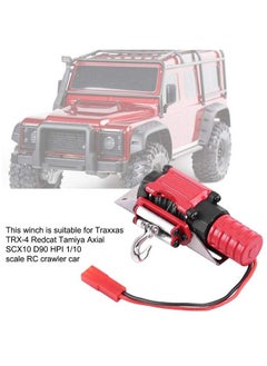 Dilwe Simulation Climbing Car Winch Remote Control Model Accessory Metal Winch For 1/10 Scale Rc Crawler Car(Red)  - Image 3