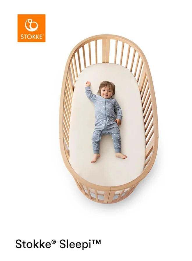 STOKKE Sleepi Baby Crib/Bed Baby Bed For 0 - 36 Months Adjustable, Stylish And Flexible Optional Extension Kit For Children Up To 10 Years Old Natural