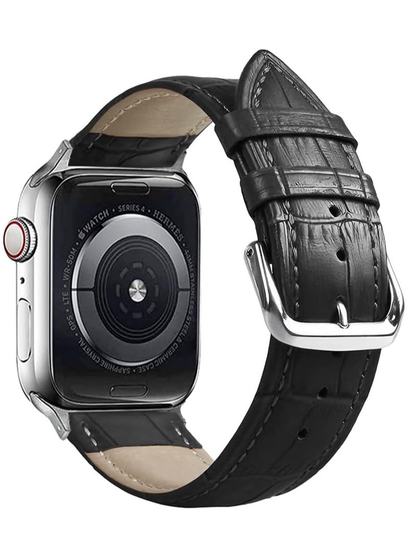 keloray Compatible with Apple Watch Bands 42mm（S10） 41mm 40mm 38mm Alligator Genuine Leather Replacement Straps for iWatch Series 10/9/8/7/6/5/4/3 Ultra 2 SE Bicolor for Men and Women - Image 2