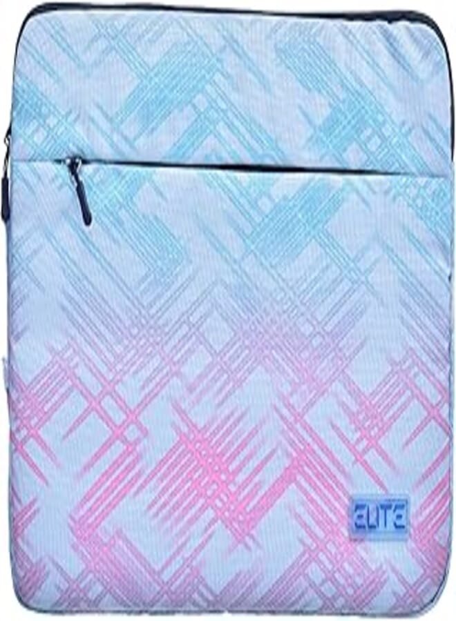 Elite Fabric Slim Pocket Sleeve Containing Main And Front Zipper Pocket With Printed Design Equipped Strong Handle Compatible With Various Laptops 15.6 Inch - Multi Color 