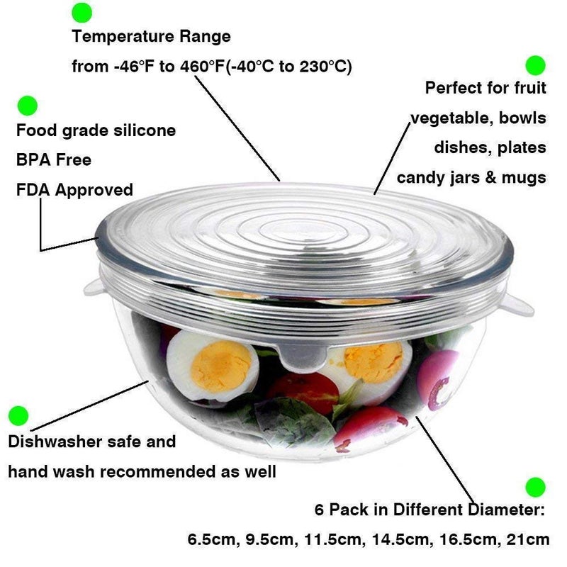 Top Select Silicone Lid Set,Silicon lids for containers,Silicon Stretchable lids,Silicone lids and Cover. - Image 3