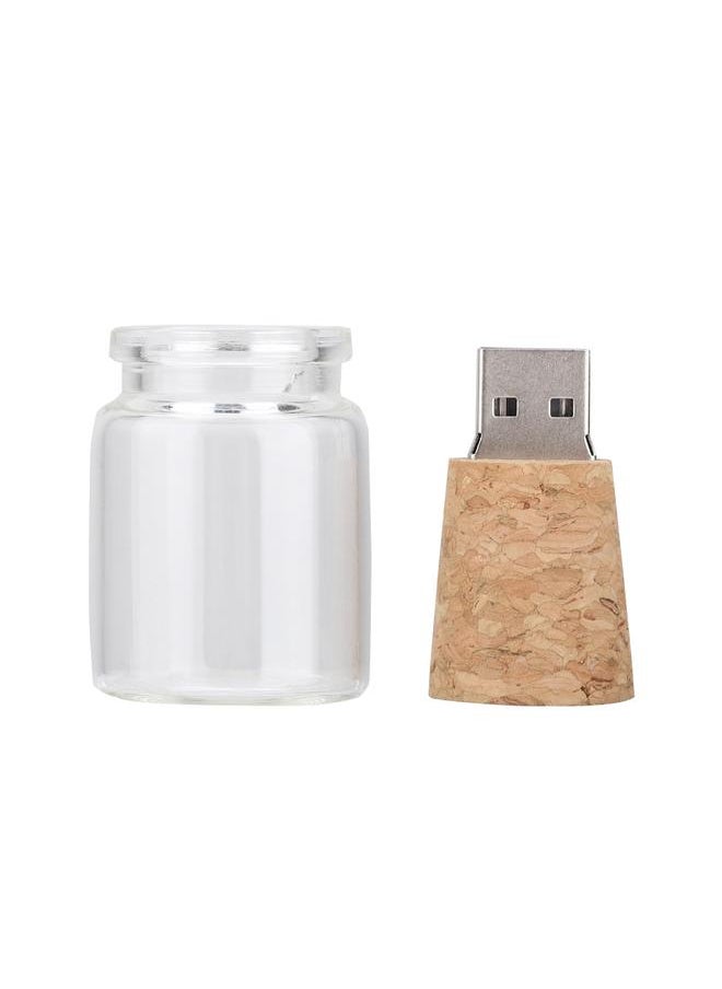 Thoraya Wishing Floating Bottles USB2.0 Flash Drive Wood Flash Memory Stick U Disk(64G)  - Image 2