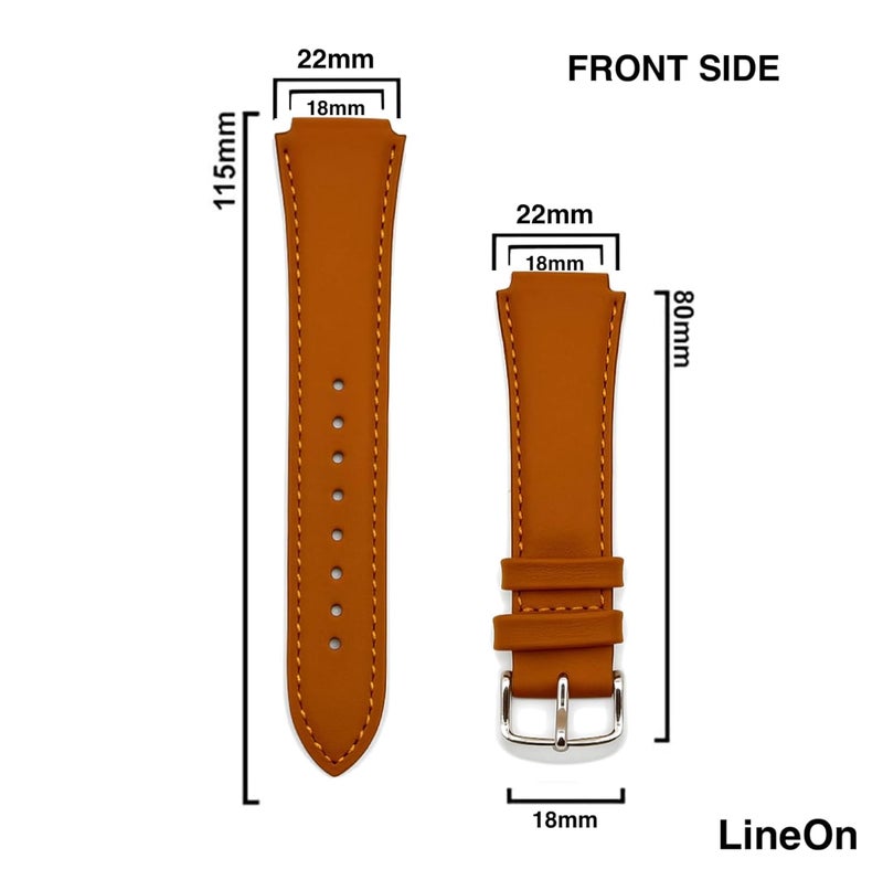 Lineon حزام ساعة جلد طبيعي مقاس 18 مم بنمط مقصوص متوافق بشكل خاص مع CASIO Royale ae1200، DW-291H، F-91W، F91W، AE-1400wh، A168WA، SGW-300، W-218H، AE-1000w، A158wa مع أداة ودبابيس - Image 3