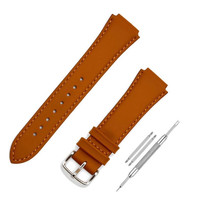 Lineon حزام ساعة جلد طبيعي مقاس 18 مم بنمط مقصوص متوافق بشكل خاص مع CASIO Royale ae1200، DW-291H، F-91W، F91W، AE-1400wh، A168WA، SGW-300، W-218H، AE-1000w، A158wa مع أداة ودبابيس - Image 1
