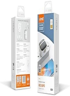 LDNIO A3513Q Super Fast Wall Charger With Dual USB/Type C Ports And Lightning Cable 32W - White