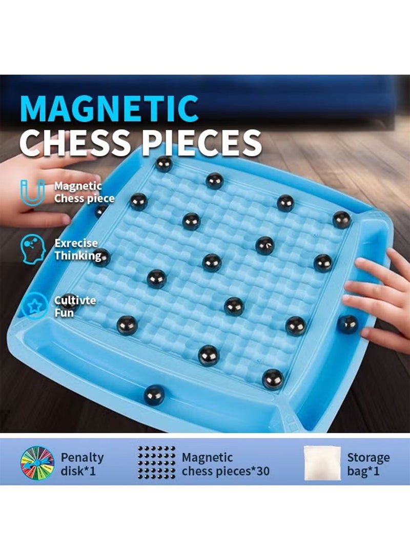Jamal Magnetic Chess Game with 30 Pieces and Dare Wheel Multiplayer Interactive Family Board Game for Children Adults Party and Everyday Use - Image 2